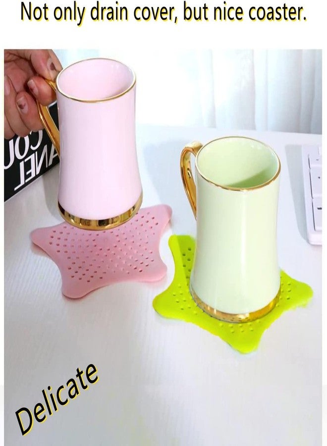 MALL Sky MALL Silicone Star Shaped Sink Filter Bathroom Hair Catcher, Drain Strainers Cover Trap Basin (Multi-Colour) (2) - Image 4